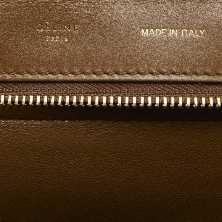 Pre Owned Celine Tri Color Leather and Suede Medium Trapeze Bag