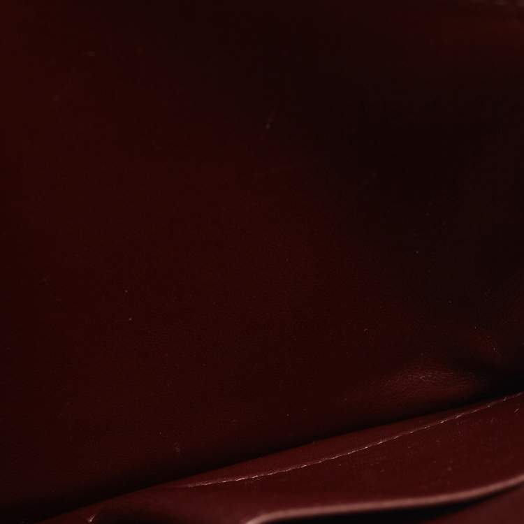 Pre Owned Celine Burgundy Python Medium Classic Box Shoulder Bag