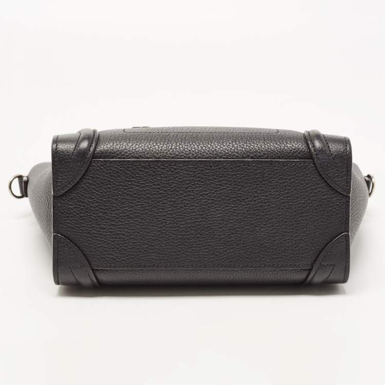Pre Owned Celine Black Leather Nano Luggage Tote
