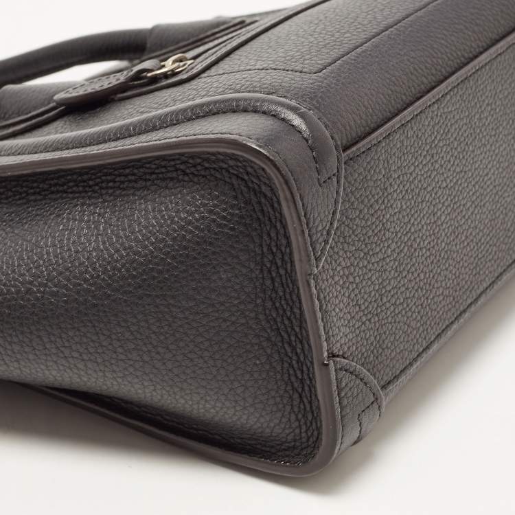 Pre Owned Celine Black Leather Nano Luggage Tote
