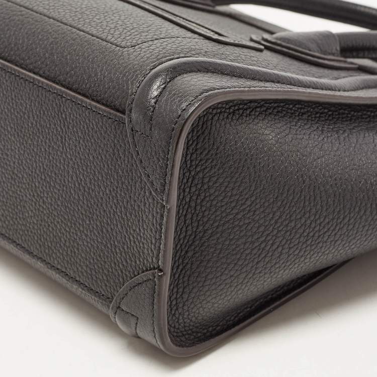 Pre Owned Celine Black Leather Nano Luggage Tote