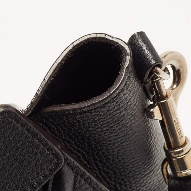 Pre Owned Celine Black Leather Nano Luggage Tote