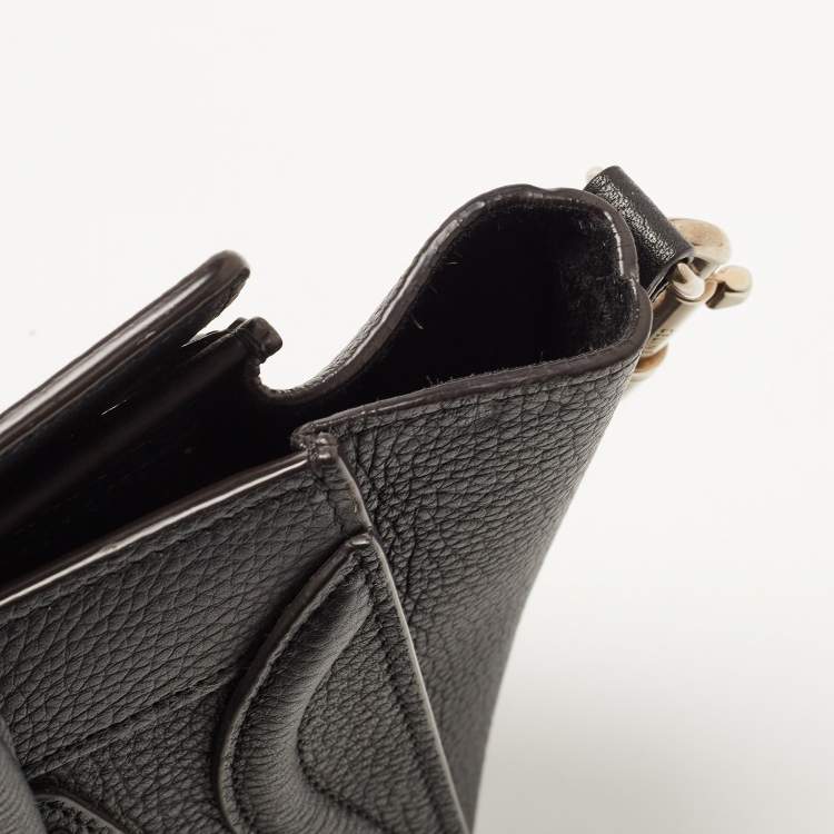 Pre Owned Celine Black Leather Nano Luggage Tote