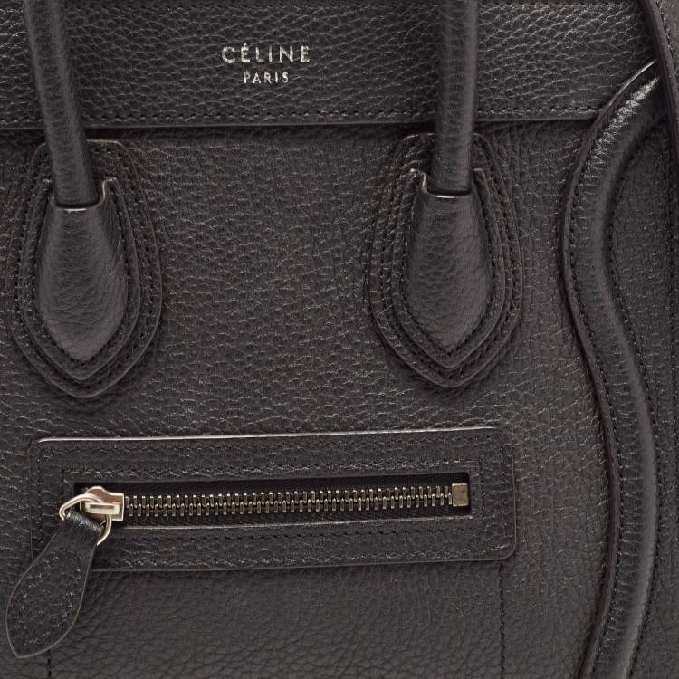 Pre Owned Celine Black Leather Nano Luggage Tote