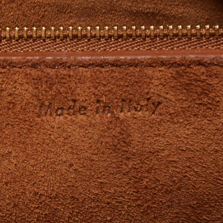Pre Owned Celine Tan Leather Medium Edge Top Handle Bag