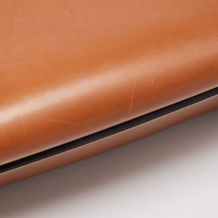 Pre Owned Celine Tan Leather Medium Edge Top Handle Bag