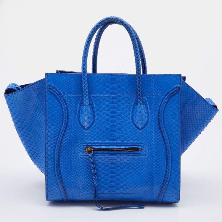 Celine Blue Python Medium Phantom Luggage Tote Celine | The Luxury Closet