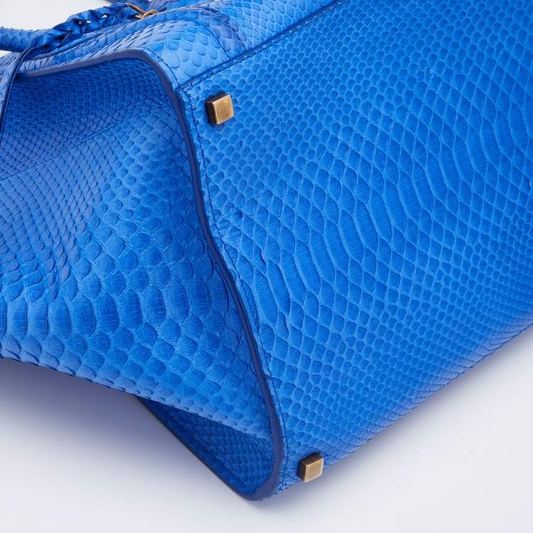 Pre Owned Celine Blue Python Medium Phantom Luggage Tote 