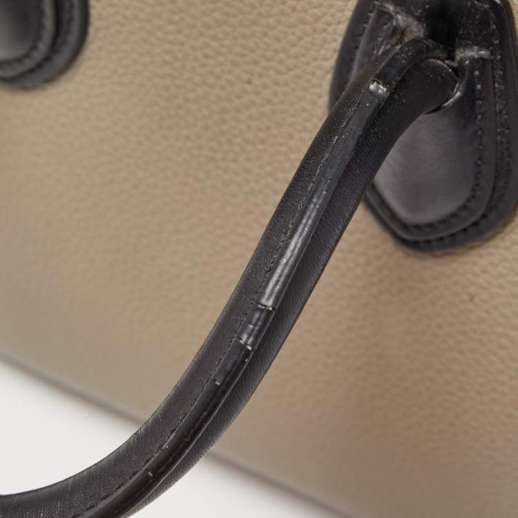 Pre Owned Celine Tri Color Leather Nano Luggage Tote