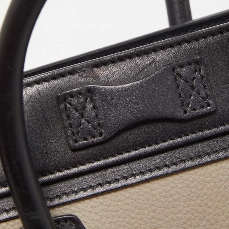 Pre Owned Celine Tri Color Leather Nano Luggage Tote