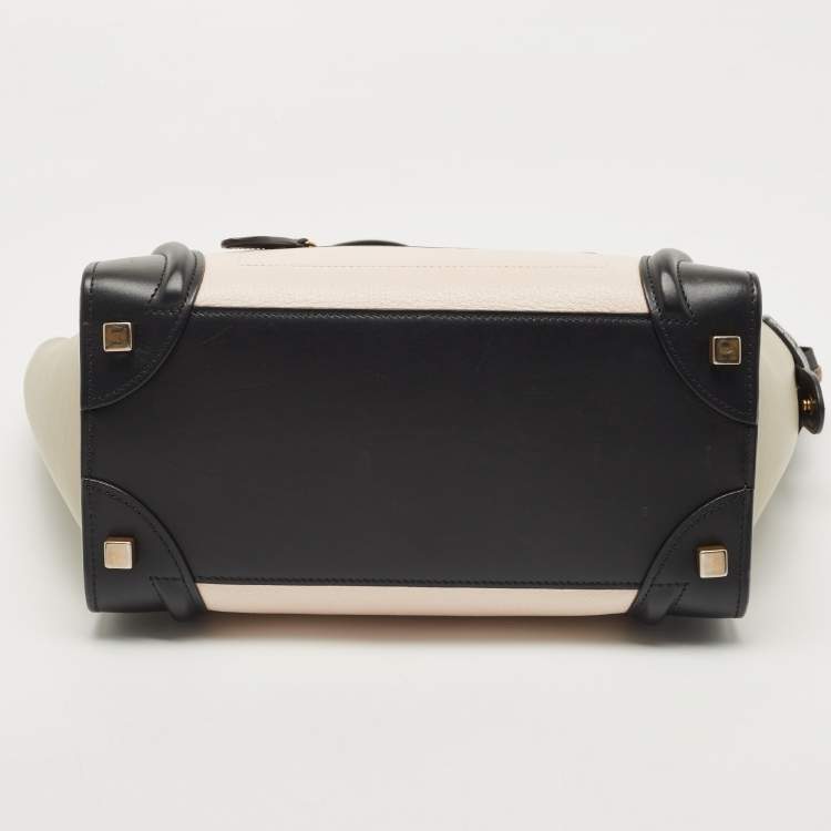 Pre Owned Celine Tri Color Leather Micro Luggage Tote