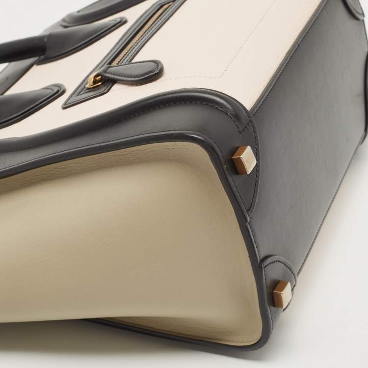 Pre Owned Celine Tri Color Leather Micro Luggage Tote