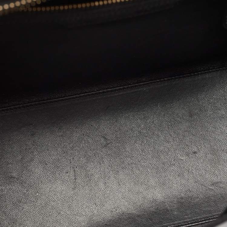 Pre Owned Celine Tri Color Leather Micro Luggage Tote