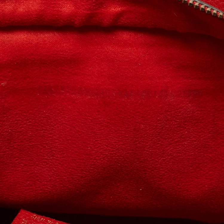 Pre Owned Celine Red Leather Nano Luggage Tote