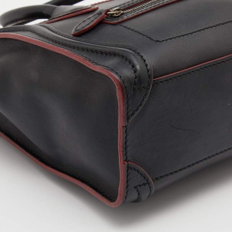 Pre Owned Celine Black Leather Nano Luggage Tote
