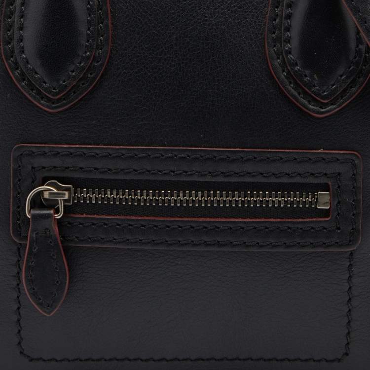 Pre Owned Celine Black Leather Nano Luggage Tote