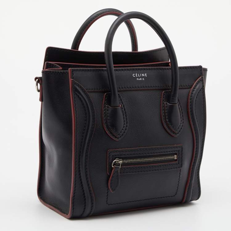 Pre Owned Celine Black Leather Nano Luggage Tote