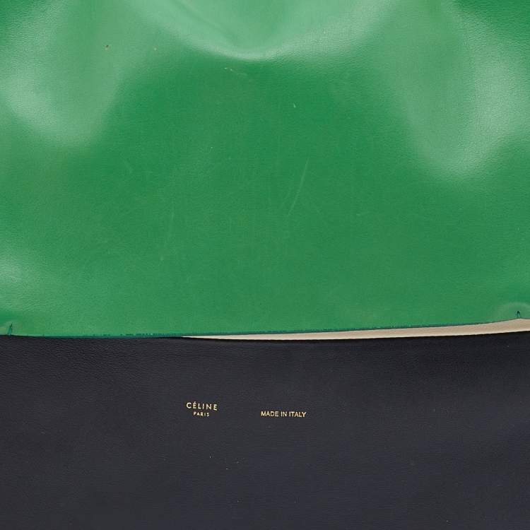 Pre Owned Celine Tri Color Leather All Soft Shoulder Bag 