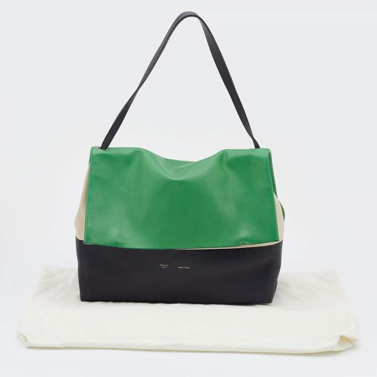 Pre Owned Celine Tri Color Leather All Soft Shoulder Bag 