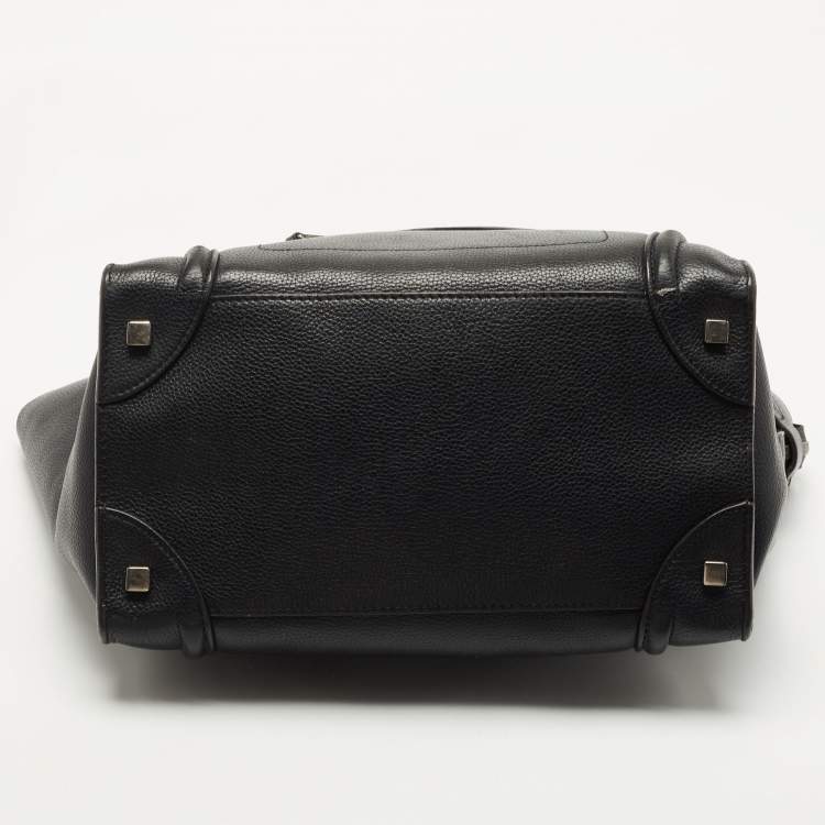 Pre Owned Celine Black Leather Mini Luggage Tote