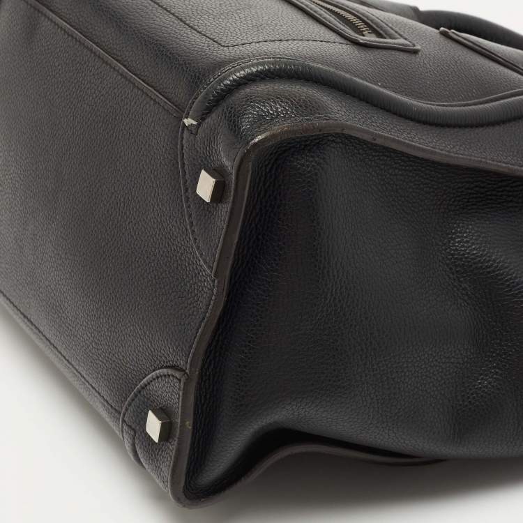 Pre Owned Celine Black Leather Mini Luggage Tote