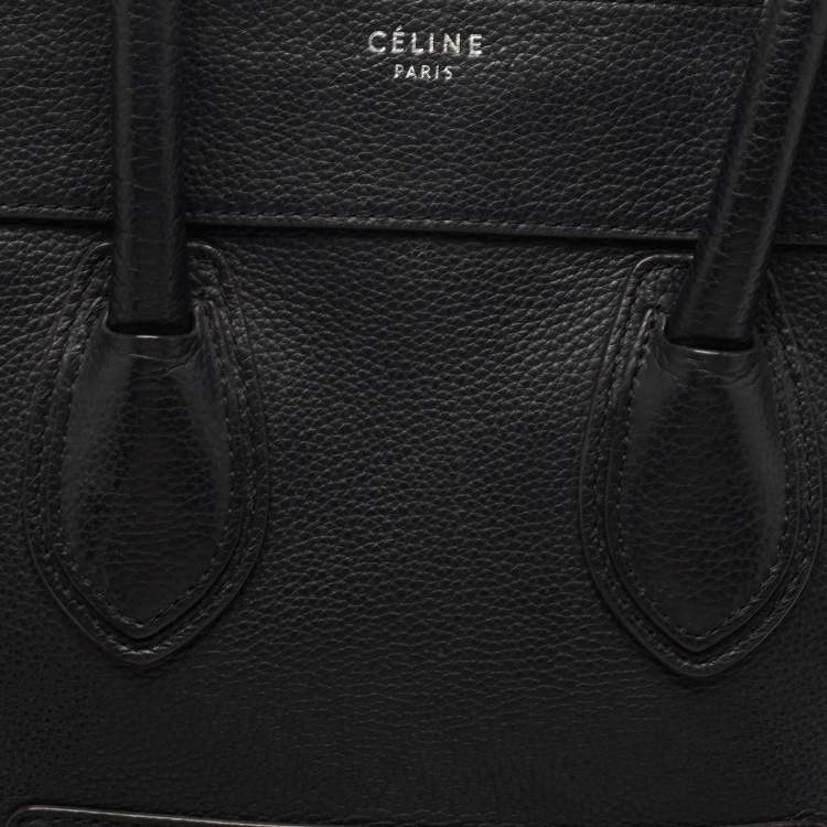 Pre Owned Celine Black Leather Mini Luggage Tote