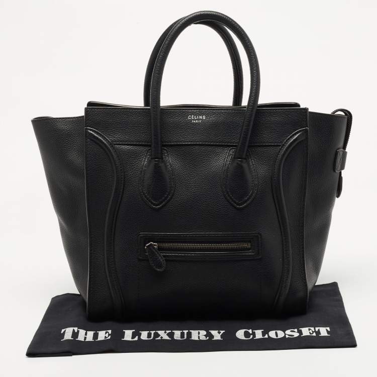 Pre Owned Celine Black Leather Mini Luggage Tote