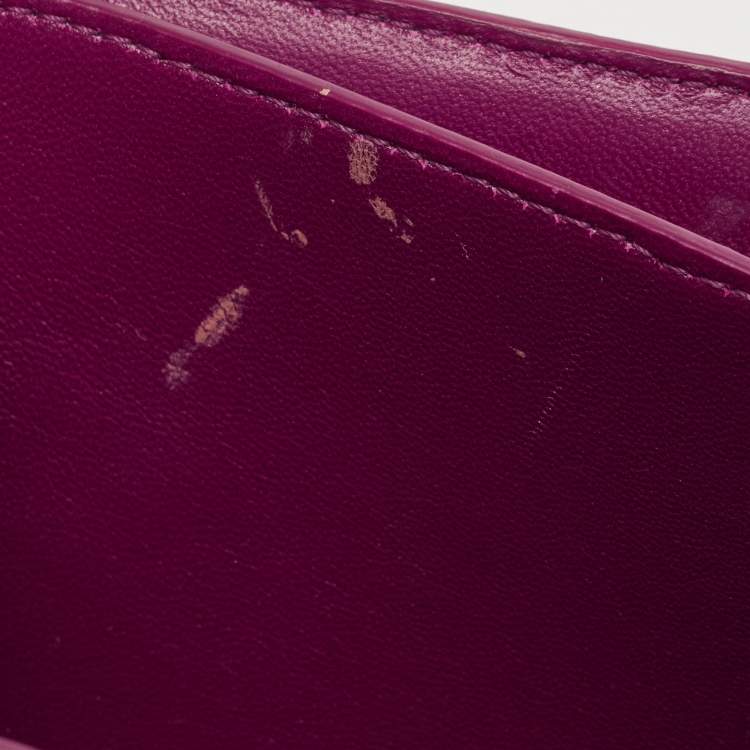 Pre Owned Celine Purple Python Leather Small Classic Box Flap Bag