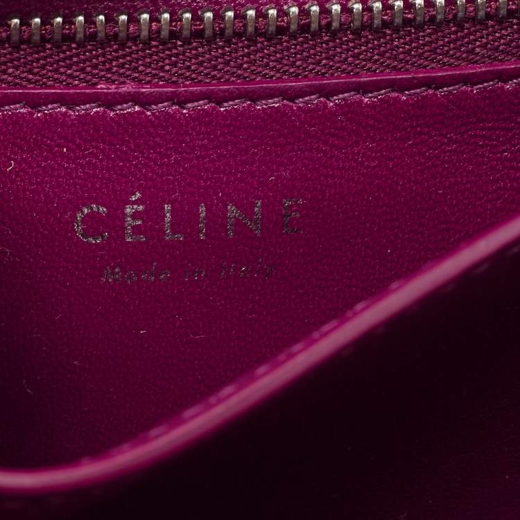 Pre Owned Celine Purple Python Leather Small Classic Box Flap Bag