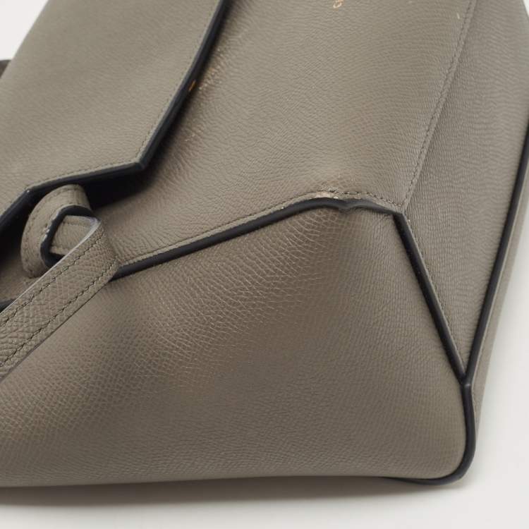 Pre Owned Celine Grey Leather Nano Belt Top Handle Bag