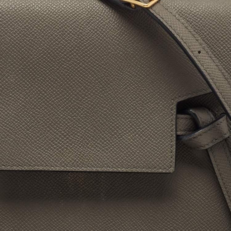 Pre Owned Celine Grey Leather Nano Belt Top Handle Bag