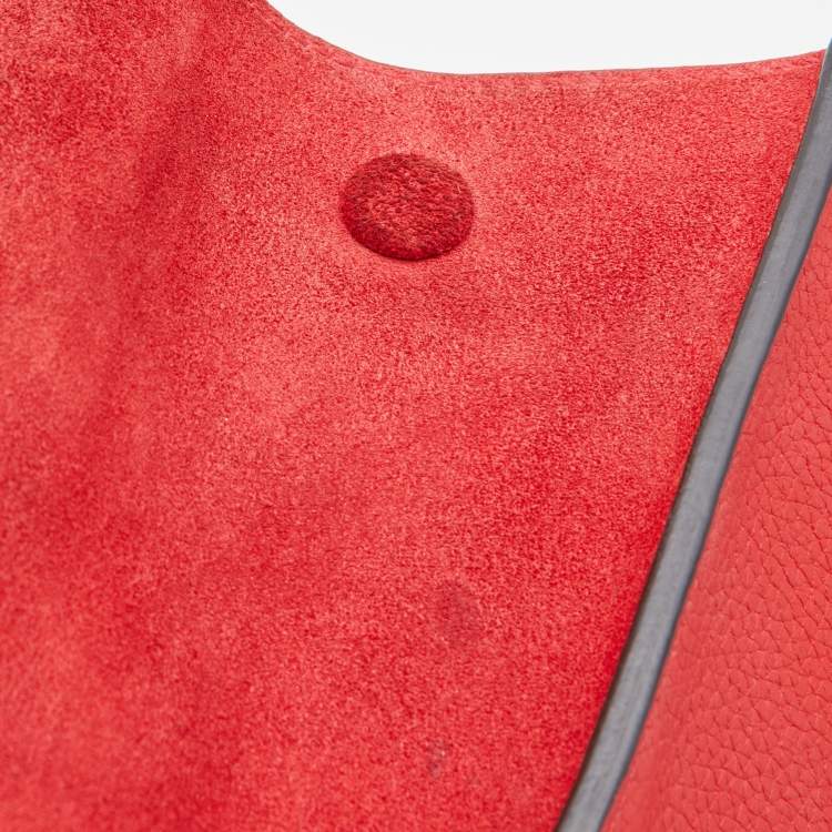 Pre Owned Celine Red Leather and Suede Medium Trapeze Bag