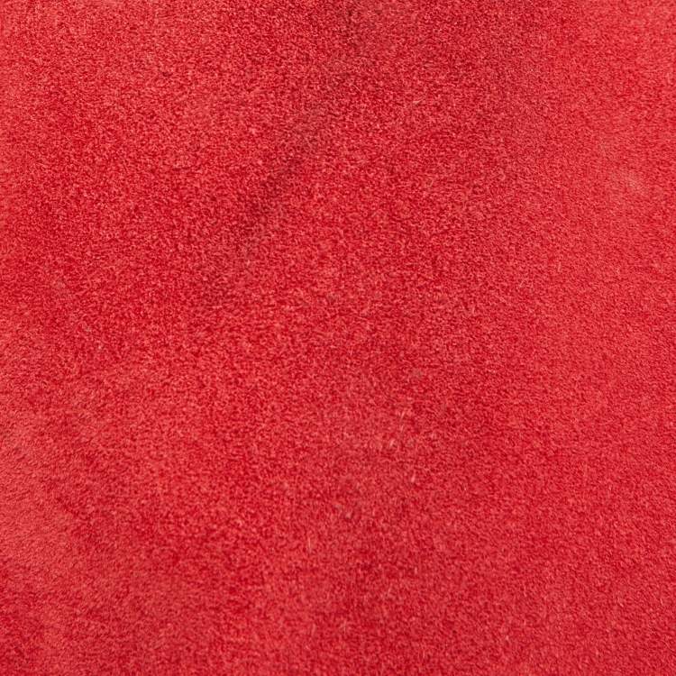 Pre Owned Celine Red Leather and Suede Medium Trapeze Bag