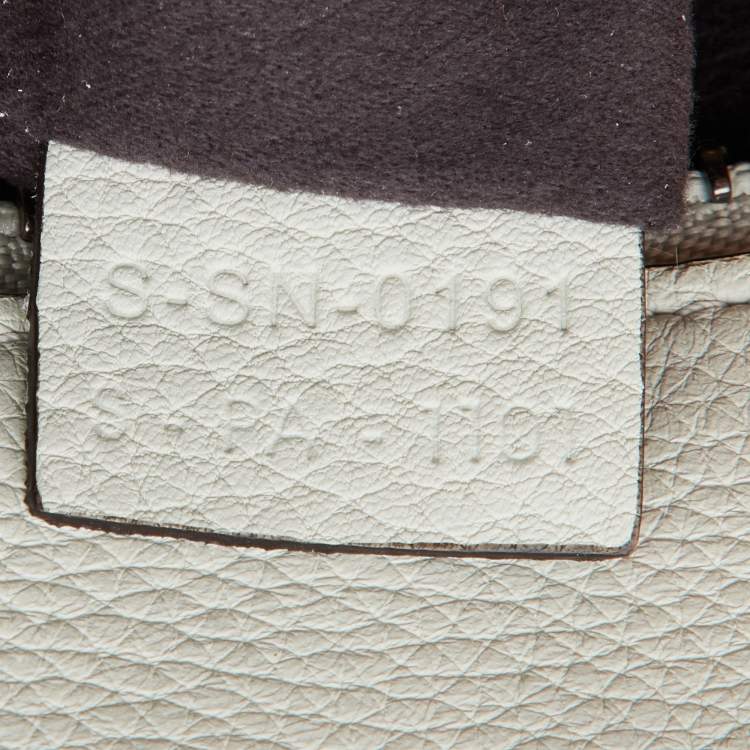 Pre Owned Celine Off White Leather Mini Luggage Tote