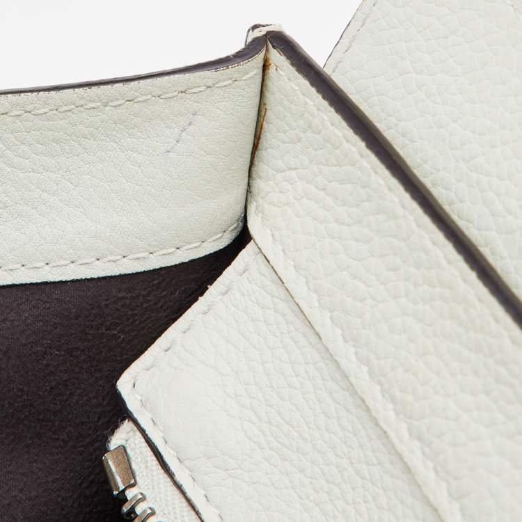 Pre Owned Celine Off White Leather Mini Luggage Tote