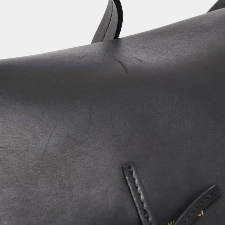 Pre Owned Celine Black Leather Clasp Flap Shoulder Bag