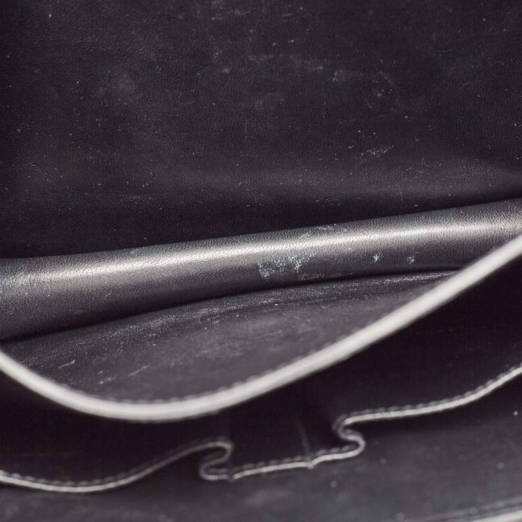 Pre Owned Celine Black/Beige Python and Leather Medium Classic Box Shoulder Bag