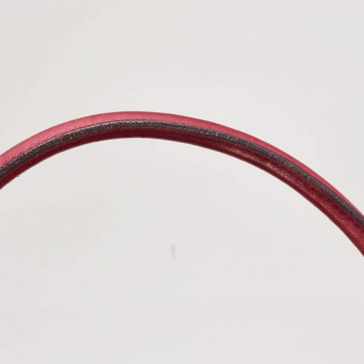 Pre Owned Celine Fuchsia Leather Front Pocket Satchel