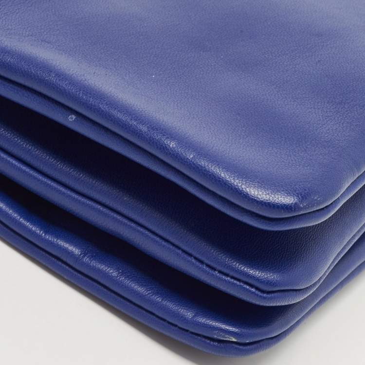 Pre Owned Celine Blue Leather Trio Crossbody Bag