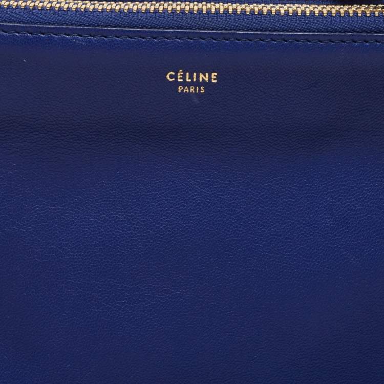 Pre Owned Celine Blue Leather Trio Crossbody Bag