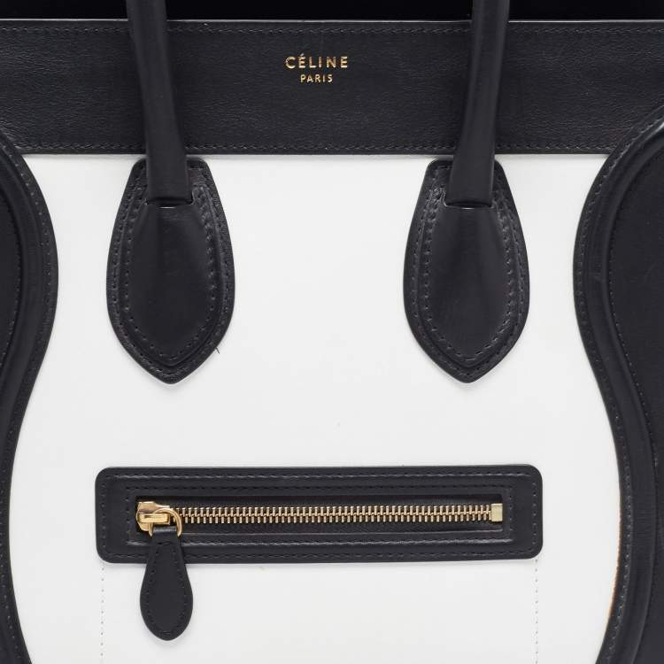 Pre Owned Celine Tri Color Leather and Suede Mini Luggage Tote
