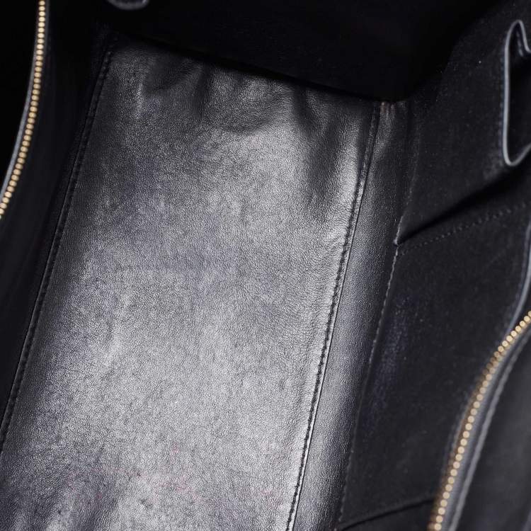 Pre Owned Celine Tri Color Leather and Suede Mini Luggage Tote