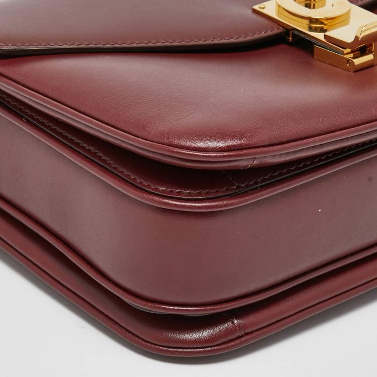 مملوكة مسبقًا Celine Burgundy Leather Medium C Shoulder Bag