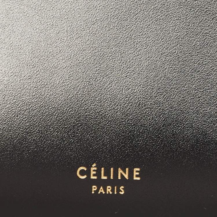Pre Owned Celine Black Leather Medium Clasp Top Handle Bag
