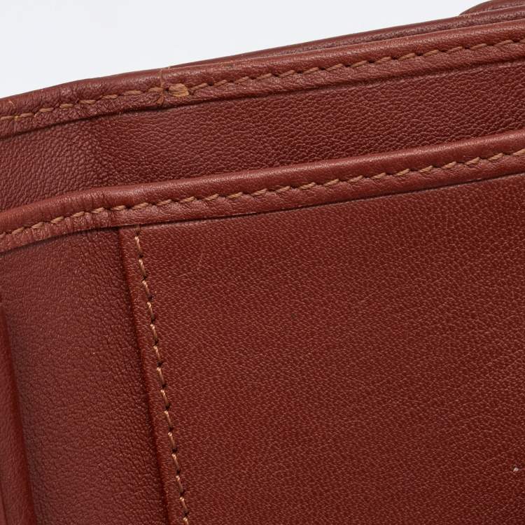 Pre Owned Celine Beige/Tan Macadam Canvas and Leather French Wallet