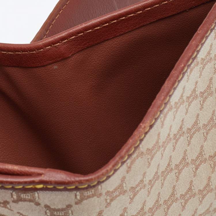 Pre Owned Celine Beige/Tan Macadam Canvas and Leather French Wallet