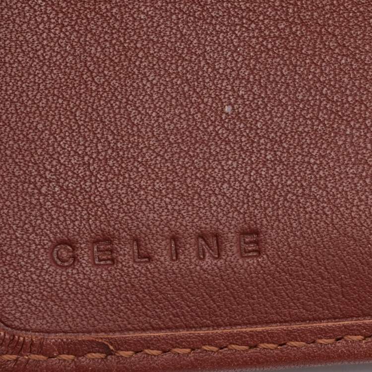 Pre Owned Celine Beige/Tan Macadam Canvas and Leather French Wallet