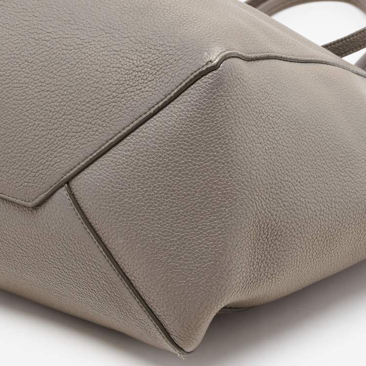 Pre Owned Celine Grey Leather Medium Tassel Phantom Cabas Tote