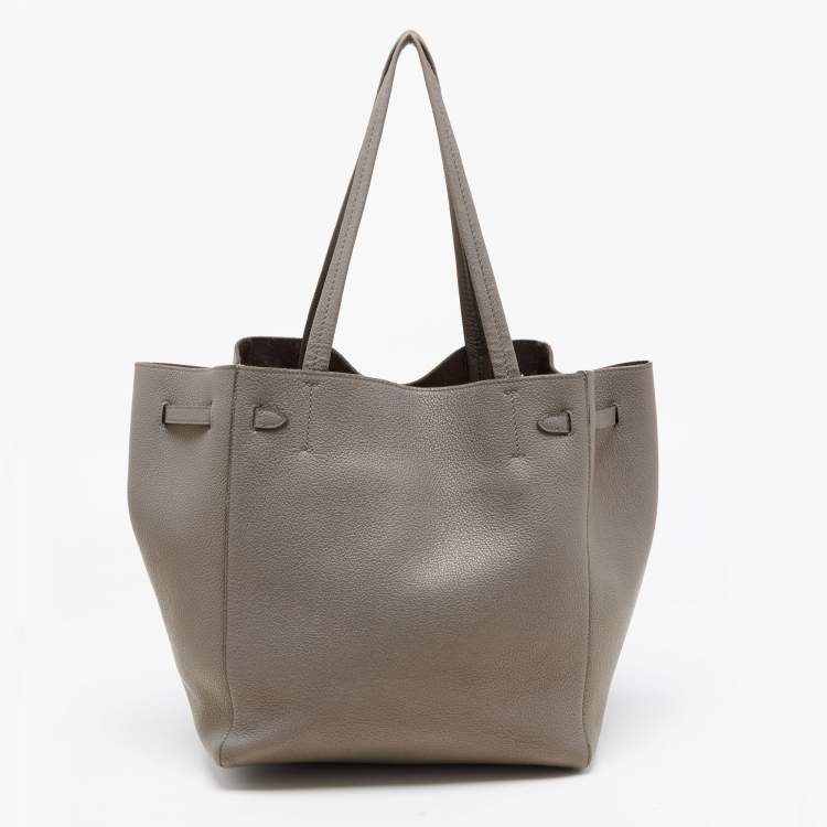Pre Owned Celine Grey Leather Medium Tassel Phantom Cabas Tote