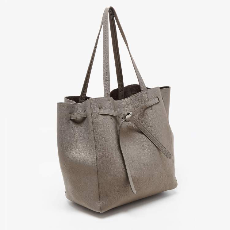 Pre Owned Celine Grey Leather Medium Tassel Phantom Cabas Tote